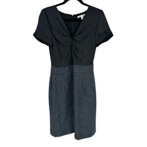 Banana Republic Black Blue Tweed Metallic Sheath Dress Party Cocktail Holiday 6